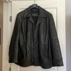 Guess Heavyweight Lined Leather Jacket